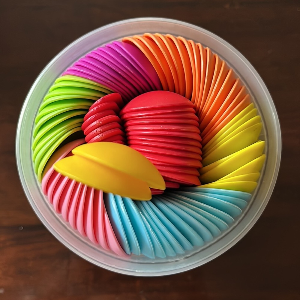 96 reusable heavy duty plastic party rainbow spoons ice cream desserts colorful